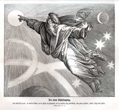 Yaratılışın dördüncü günü, Genesis by Julius Schnorr von Carolsfeld