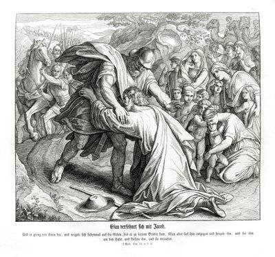 Yakup ve Esav barıştı, Genesis by Julius Schnorr von Carolsfeld