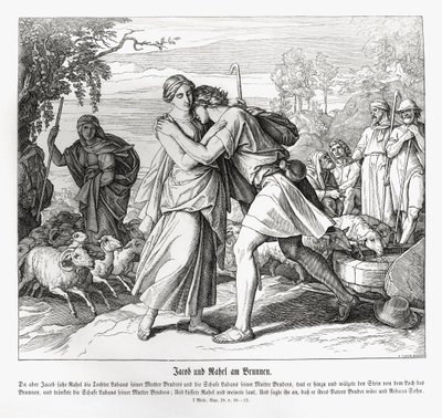 Jacob ve Rachel kuyuda, Genesis by Julius Schnorr von Carolsfeld