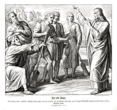 İsa ve Nathaniel, Yuhanna İncili by Julius Schnorr von Carolsfeld