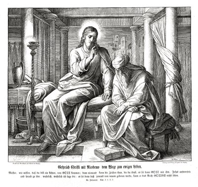 İsa ve Nikodim, Yuhanna İncili by Julius Schnorr von Carolsfeld
