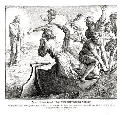 İsa öğrencilerine görünüyor, Yuhanna İncili by Julius Schnorr von Carolsfeld