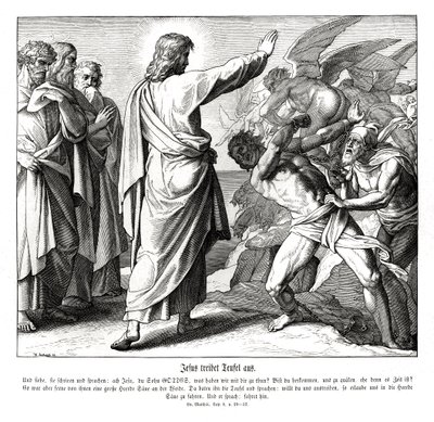 İsa şeytanları kovuyor, Matta İncili by Julius Schnorr von Carolsfeld