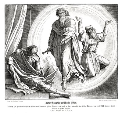 Yahuda Makkabi altın bir kılıç alır by Julius Schnorr von Carolsfeld