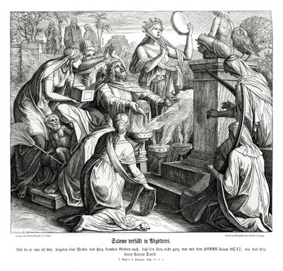 Kral Süleyman putperestliğe düşüyor by Julius Schnorr von Carolsfeld
