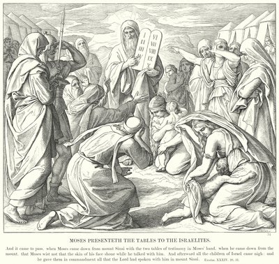 Musa İsrailoğullarına Tabloları Sunar by Julius Schnorr von Carolsfeld