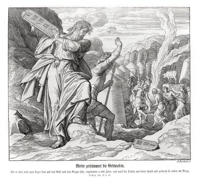 Musa emir tabletlerini kırar, Exodus by Julius Schnorr von Carolsfeld