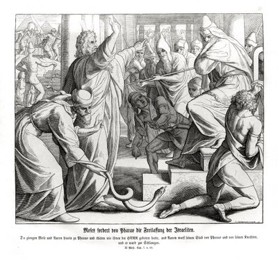 Musa, İsraillilerin kurtuluşunu talep ediyor, Exodus by Julius Schnorr von Carolsfeld