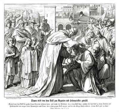 Simon baş rahip olarak atandı by Julius Schnorr von Carolsfeld