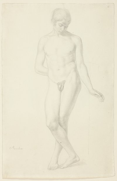 Ayakta Çıplak Bir Gençliğin Çalışması by Julius Schnorr von Carolsfeld