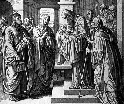 Çocuk İsa'nın Tapınakta Sunumu by Julius Schnorr von Carolsfeld