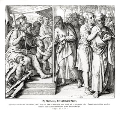 Vaat edilen toprakların bölünmesi, Joshua by Julius Schnorr von Carolsfeld