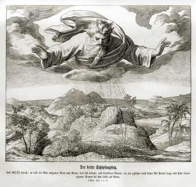 Yaratılışın üçüncü günü, Genesis by Julius Schnorr von Carolsfeld