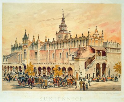 Sukiennice, Krakow, 'Kraków Şehri Taşları'ndan, 1899'da yayınlandı by Juliusza and Tondosa Kossaka