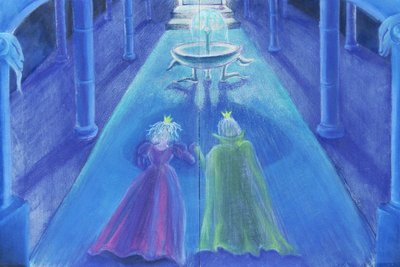 Sonsuza Kadar Mutlu Kurbağa Prens (kağıt üzerinde yağlı pastel ve renkli) by Jung Sook Nam