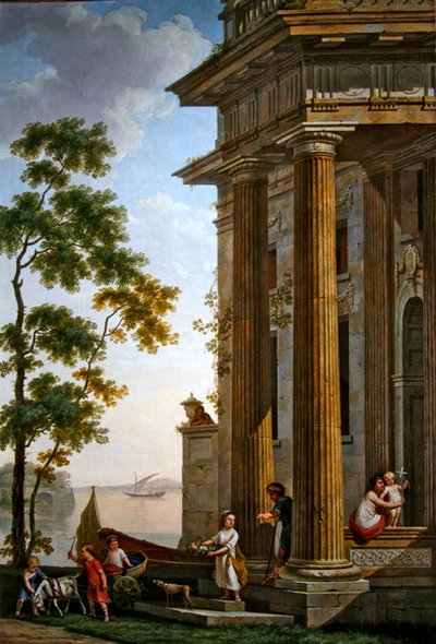 Bir grup çocukla Arcadian manzarası (kumaş üzerine yağlı boya) by Jurriaan Andriessen