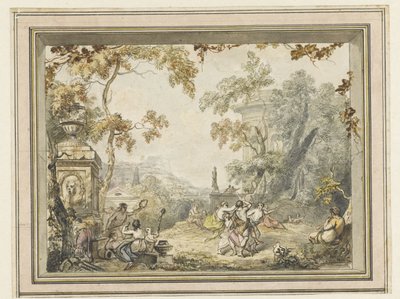 Oda boyama tasarımı: Klasik binalarla pastoral Arcadian manzarası by Jurriaan Andriessen