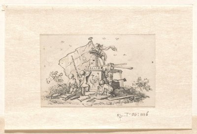 VOC, Amsterdam Odası ve Fransız horozu ile ilgili sembollerde putti by Jurriaan Andriessen