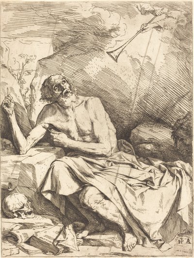 Aziz Jerome Son Yargının Trompetini Duyuyor by Jusepe de Ribera