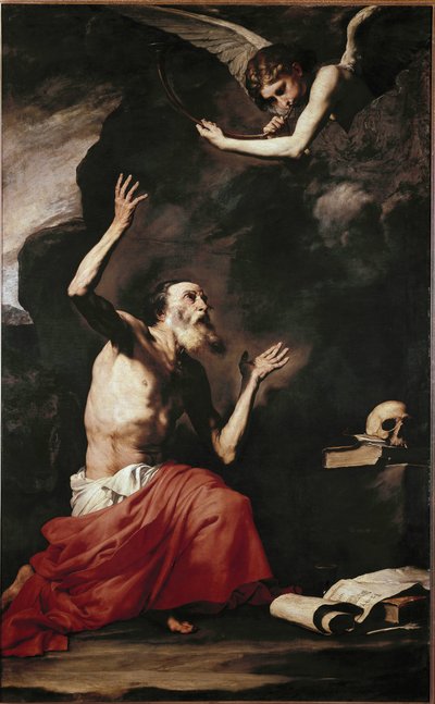 Aziz Jerome ve Melek (tuval üzerine yağlı boya by Jusepe de Ribera