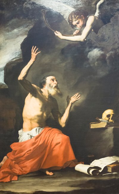 Aziz Jerome ve melek by Jusepe de Ribera