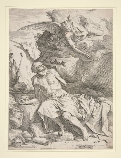 Melek ile Aziz Jerome by Jusepe de Ribera