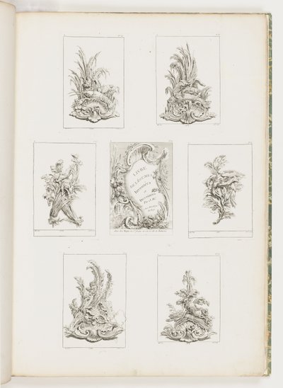 Kerevit Motifli Süsleme Tasarımı, pl. 14 içinde Livre des Légumes (Sebze Süslemeleri Serisi)pl. ben by Juste Aurèle Meissonnier