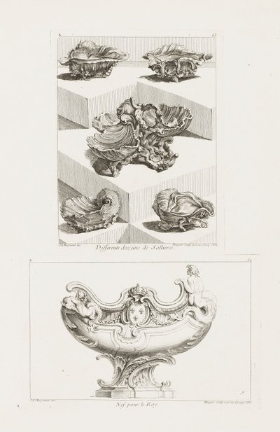 Farklı Desseins de Sallieres (Tuzlu Yemekler için Çeşitli Tasarımlar), pl. 63 Juste-Aurele Çalışmasında by Juste Aurèle Meissonnier