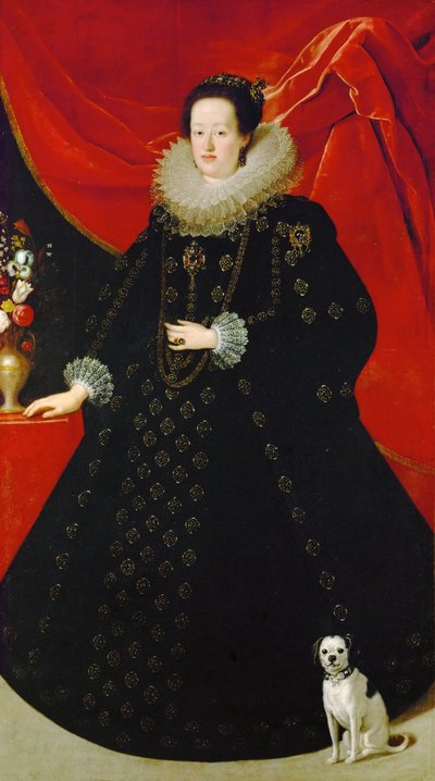 Eleonore de Gonzague (ou de Mantoue) - Sustermans, Justus (Giusto) (1597-1681) tarafından siyah elbiseli Eleonora Gonzaga