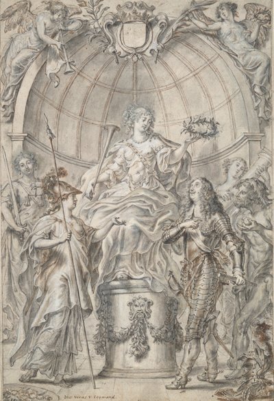 Bir Frontispiece için Tasarım [?] by Justus van Egmont