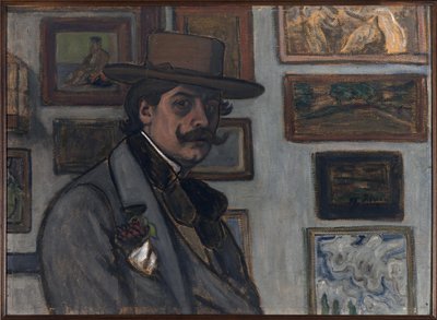 Kahverengi şapkalı otoportre, 1897. by József Rippl Rónai