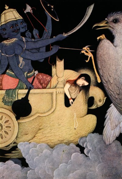 Ravana, Jatayu ile Dövüşüyor, 1913. by K Venkatappa