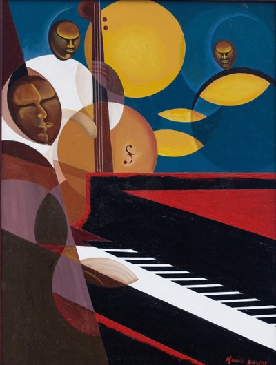 Kobalt Caz, 2007 (tuval üzerine yağlı boya ve akrilik) by Kaaria Mucherera