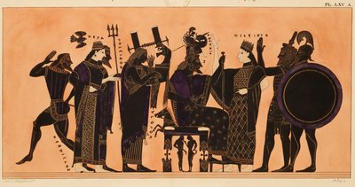 Hephaestus, Hera, Poseidon, Apollo, Zeus, Athena, Eileithyia, Herakles ve Ares