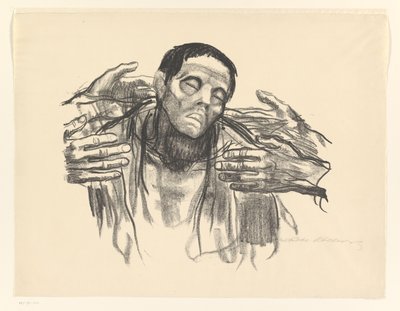 Adam ve Dört El Yarım Rusya (orijinal başlık) by Käthe Kollwitz (signed by artist)