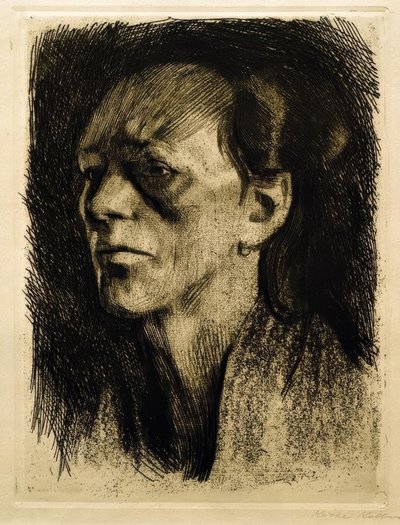 İşçi kadın (küpeli) by Käthe Kollwitz
