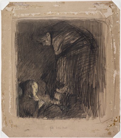 Defin, c.1903 (gemide kömür, pastel ve tebeşir) by Käthe Kollwitz