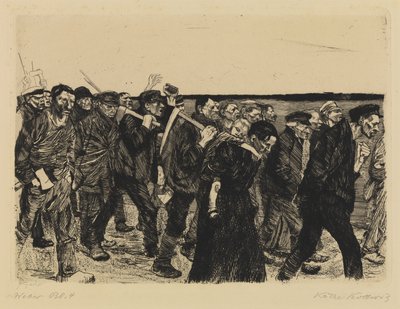 Bir dokumacı ayaklanması - dokumacı treni by Käthe Kollwitz