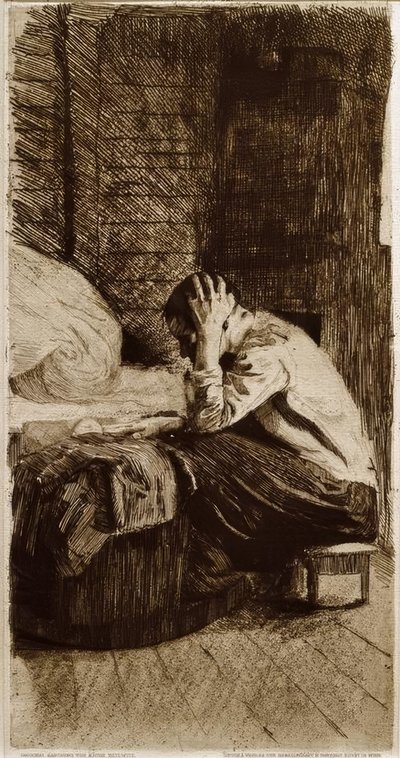 beşikteki kadın by Käthe Kollwitz