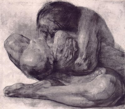 Ölü çocuğu olan kadın by Käthe Kollwitz