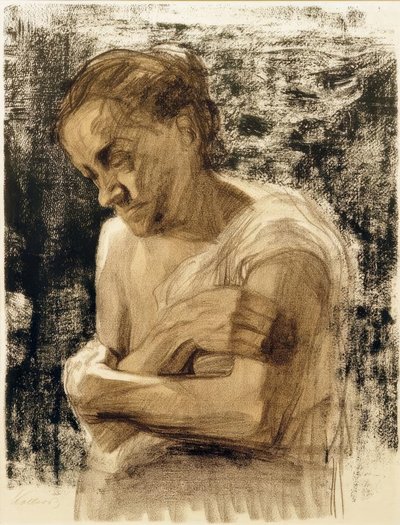 Çapraz kolları olan bir kadının yarım figürü by Käthe Kollwitz