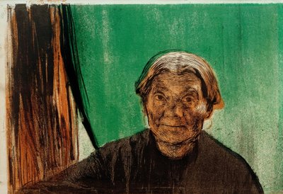 K. Kollwitz, penceredeki yaşlı kadın by Käthe Kollwitz