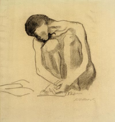 K. Kollwitz, Çömelme Kadın Çıplak by Käthe Kollwitz
