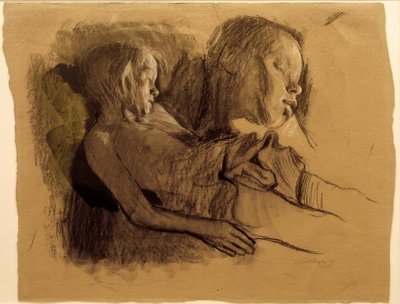K. Kollwitz, Uyuyan Çocuk ve Çocuğun Başı by Käthe Kollwitz