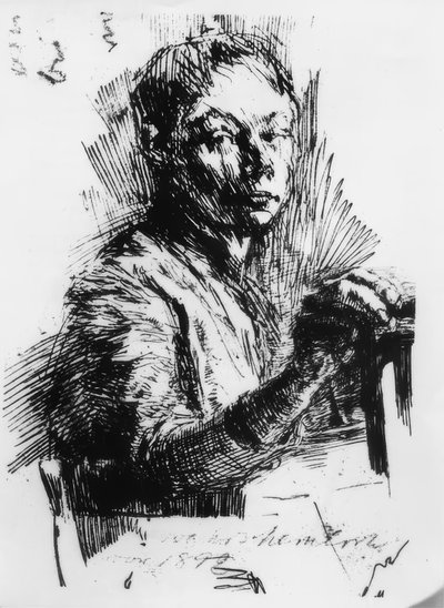 Käthe Kollwitz, otoportre, çizim by Käthe Kollwitz