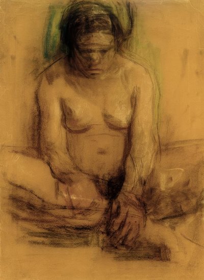 Käthe Kollwitz, Oturan Kadın Çıplak by Käthe Kollwitz