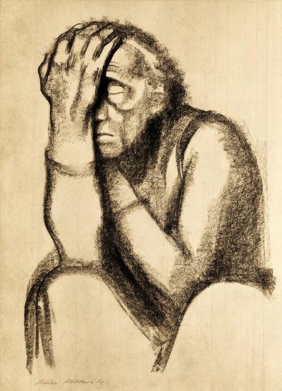 düşünceli kadın by Käthe Kollwitz