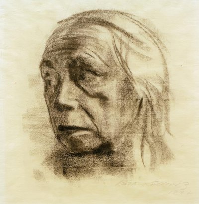 Soldan üç çeyrek görünümde kendi portreniz by Käthe Kollwitz