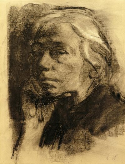 Solda üç çeyrek profilde kendi portreniz by Käthe Kollwitz
