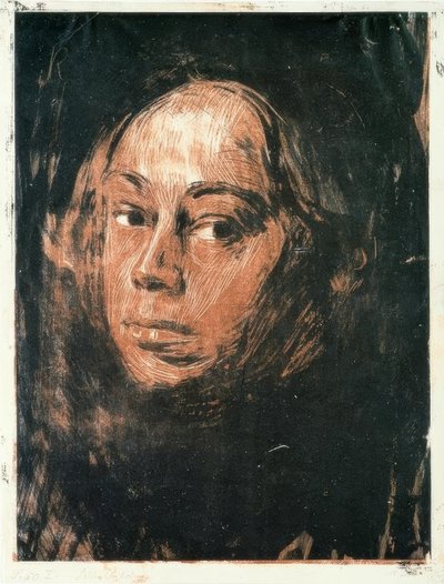 Soldaki kendi portresi by Käthe Kollwitz
